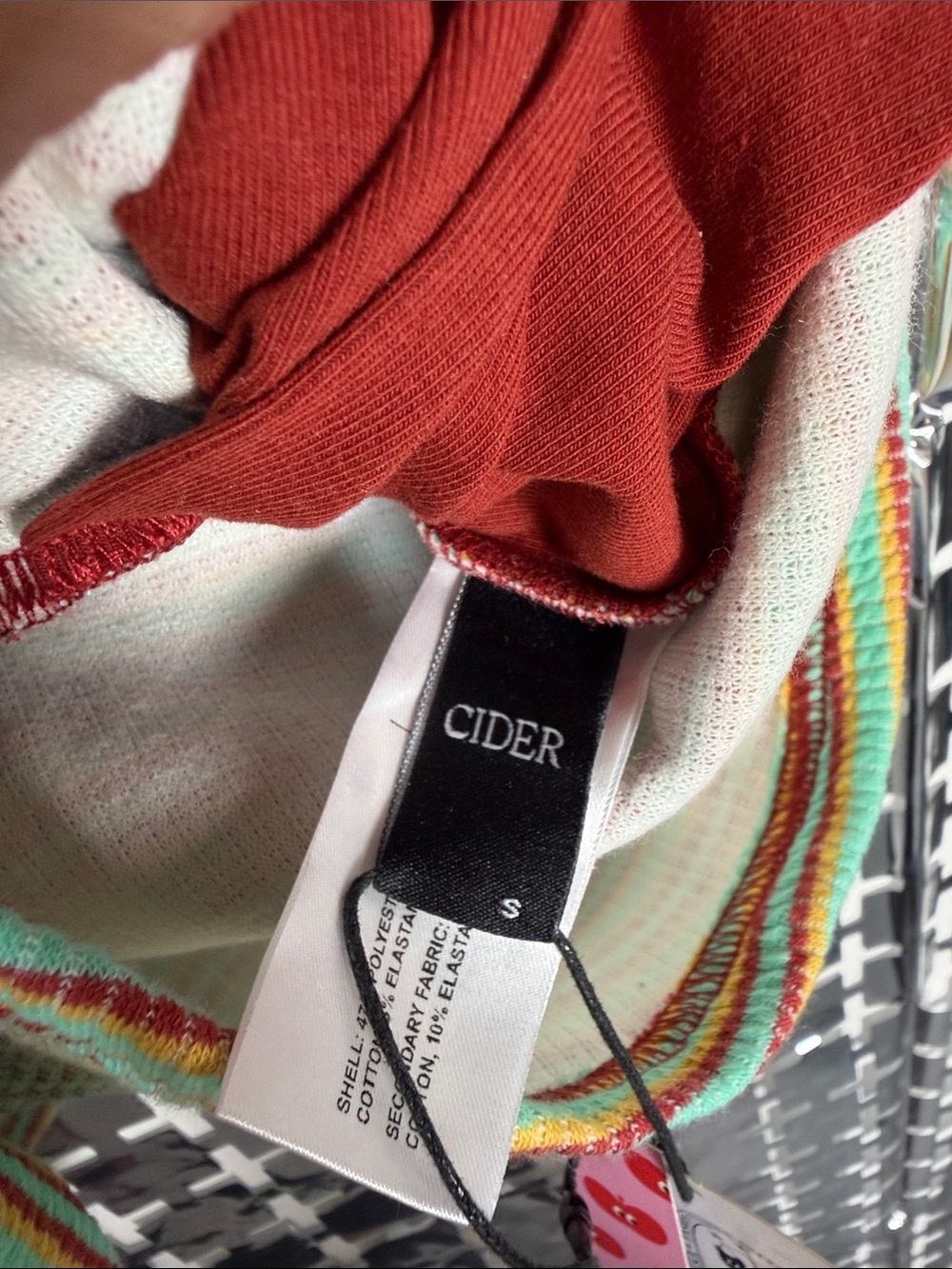 Cider Mint & Rust Striped Knit Romper - Picture 2 of 5